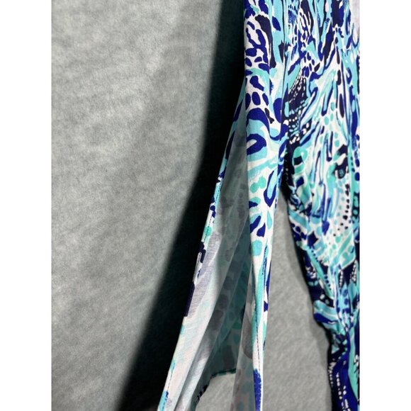 Lilly Pulitzer XS‎ Women's Bryce Short Romper Slit Sleeves Coastal - Picture 3 of 7